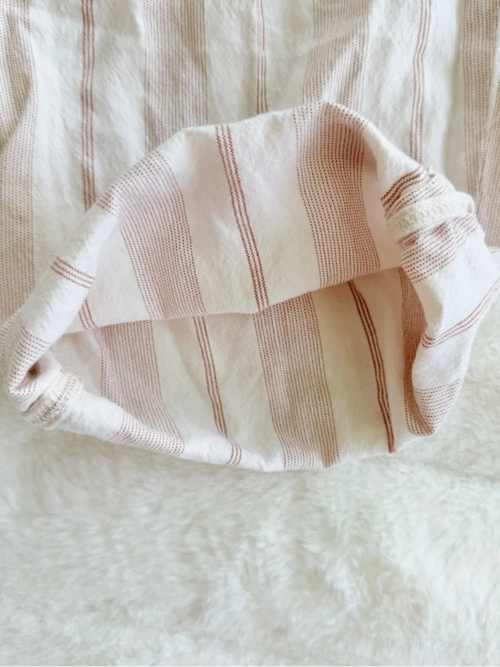 Zara Linen Blend Striped Pants Size M Beige Cream Drawstring Boho Beach
